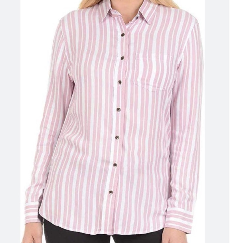 JACHS Girlfriend striped long sleeve button up blouse women’s XXL